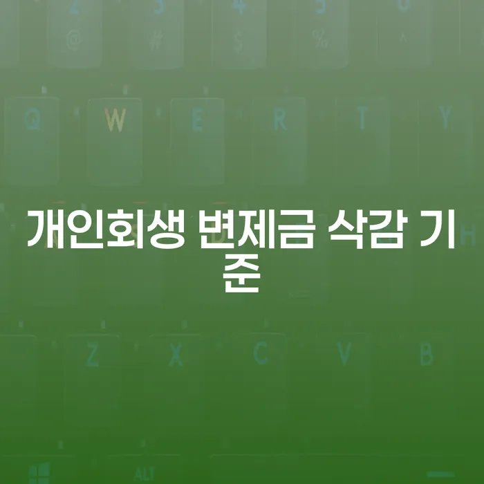 개인회생 변제금 삭감 기준, 어떻게 설정되나요?
